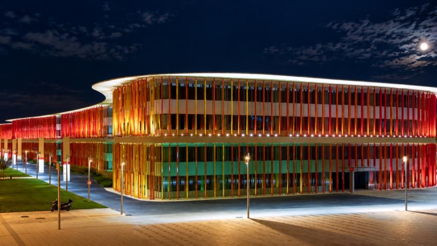 Zaragoza Logistics Center at night